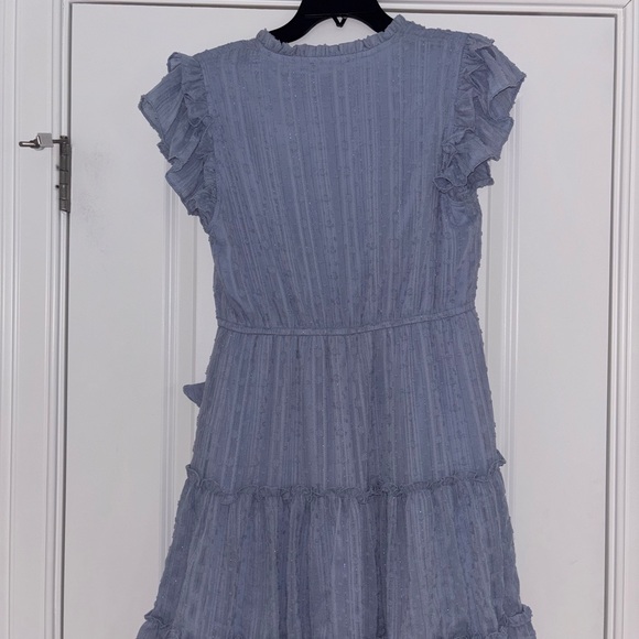 Aqua Sky Blue Ruffled Dress - Picture 11 of 13